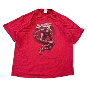 Vintage Y2K Marvel Daredevil T-Shirt Men's Size Large Red Novel Teez 2000s